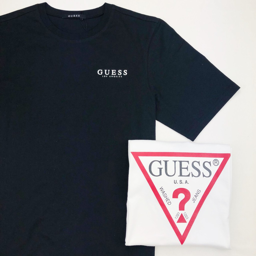 Guess 短袖經典背後大logo 短t 黑色白色韓國貨19新款 蝦皮購物
