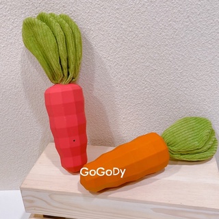 GoGoDy 耐咬發聲菜葉蘿蔔 響紙磨牙寵物發聲玩具