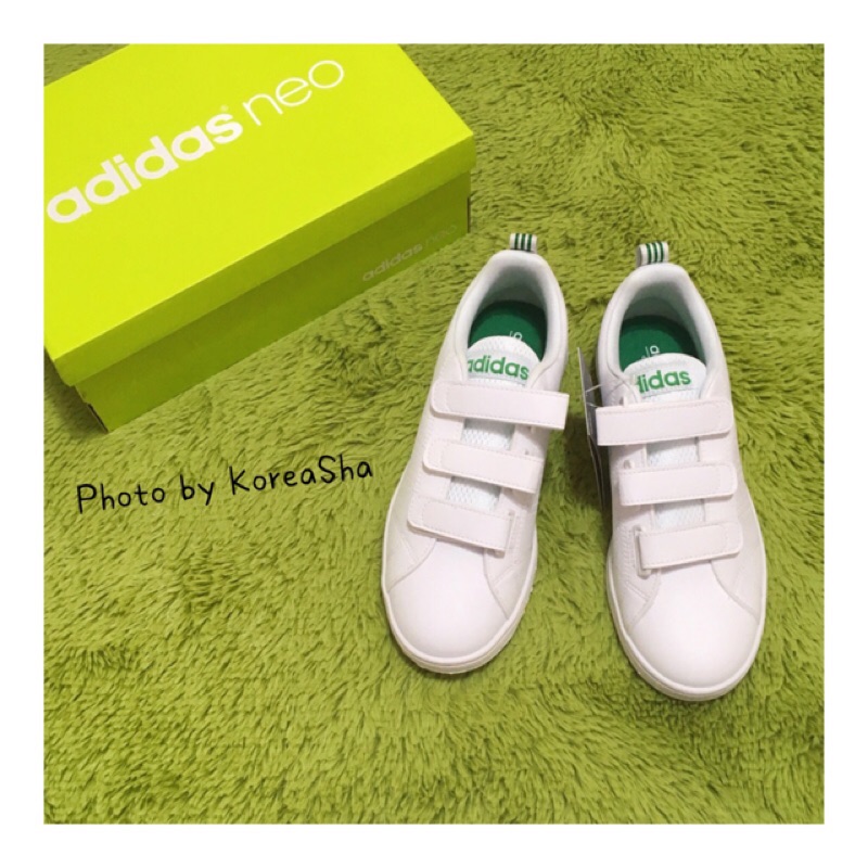 【KoreaSha韓國代購】共兩色 Adidas Neo 魔鬼氈 AW5210 白綠 AW5211 白深藍