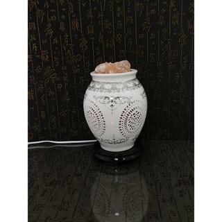 晶麗鹽燈-鏤空陶瓷創意造型鹽燈 聚寶盆 夜燈 床頭燈，兼具: 風水 招財 旺桃花 開運 化煞 除穢 鎮宅 避邪