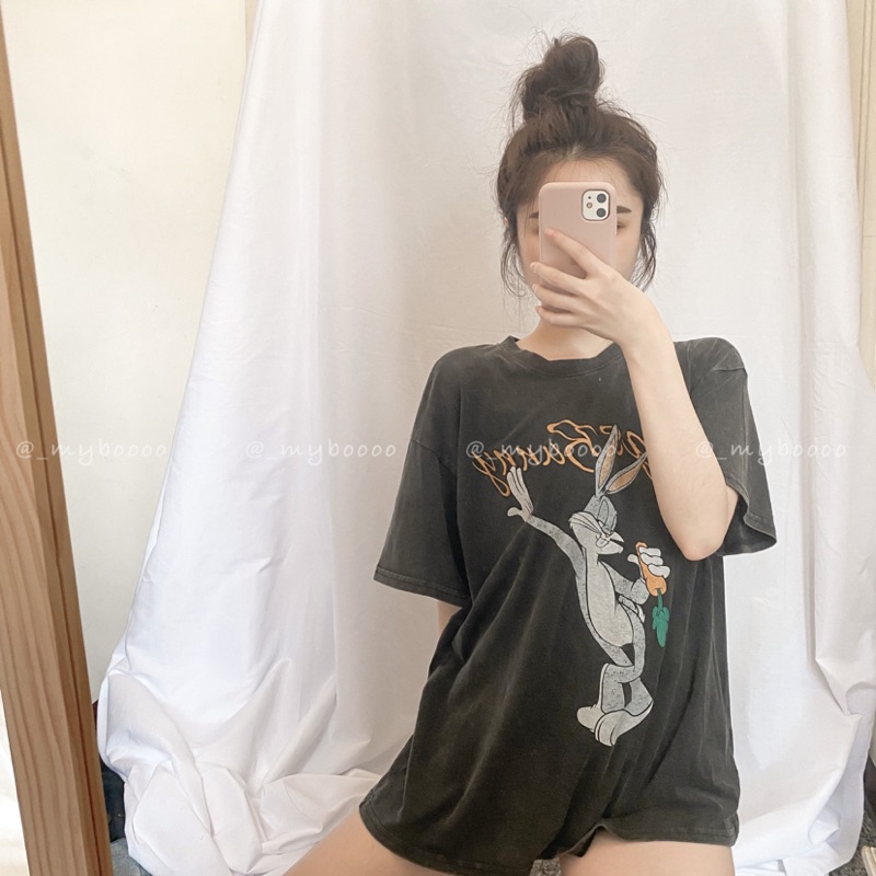 超舒服我自留!!訂製款▪️美式復古做舊卡通印花t恤|寬鬆顯瘦休閒卡通印花t 字母T 歐美寬鬆t 男友tee BF #5