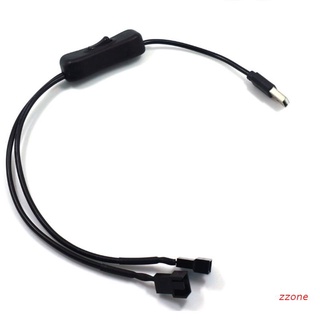 Zzz USB 轉 3 針 / 4 針 PWM 5V CPU 機箱風扇連接器電源適配器電纜,帶開/關切換,40 釐米/1