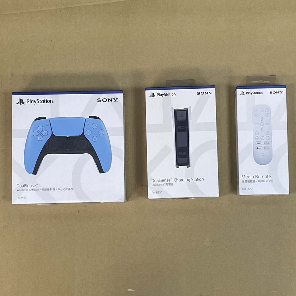 PS5 全新/現貨 無線手把 藍色 +  雙手把充電座 + 媒體遙控器 台灣公司貨 4948872415309/505/