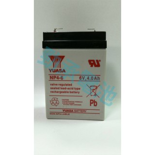 YUASA 湯淺-密閉式電池 (NP4-6 WP4-6) 電動玩具車6V-4AH