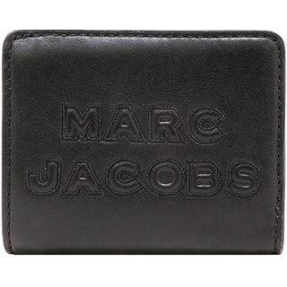 【MARC BY MARC JACOBS】黑色浮雕LOGO皮革釦式方型短夾