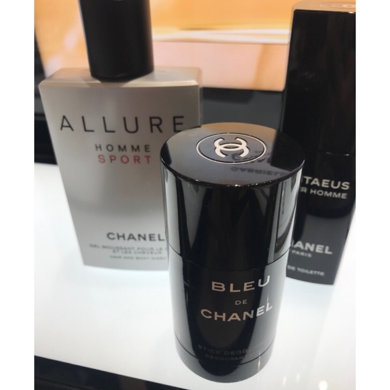 現貨香奈兒專櫃中文標chanel Allure 運動體香噴霧 男性運動體香膏 藍色男性體香膏 運動沐浴乳 蝦皮購物