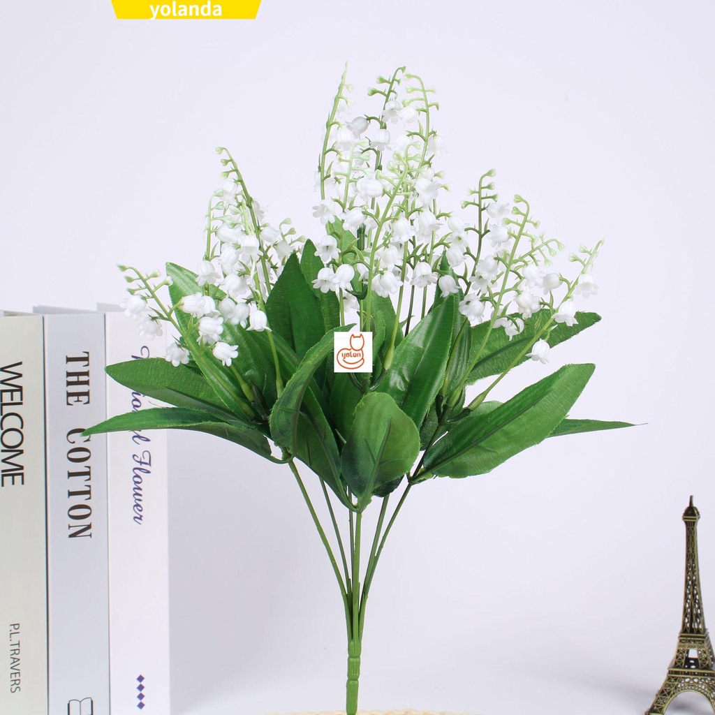 Yola 7 分支山谷家居裝飾百合仿真草人造花禮物婚禮派對裝飾品插花新娘花束栩栩如生的鈴木花 多色 蝦皮購物