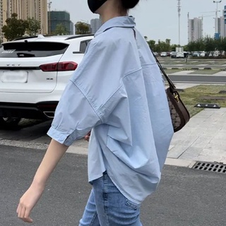 韓版短袖襯衫 185255 甜美鏤空寬鬆襯衫 氣質休閒百搭上衣