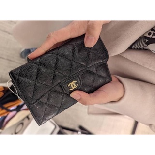 伊Z購💎正品發票 現貨✨CHANEL香奈兒 🖤🖤中夾 魚子醬小牛皮 黑中夾 coco