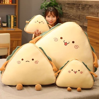 FAT CAT 日韓系精品☆卡通表情三明治絨毛玩具布娃娃吐司麵包抱枕辦公室午睡枕腰枕床頭大靠墊兒童安撫玩偶生日交換禮物