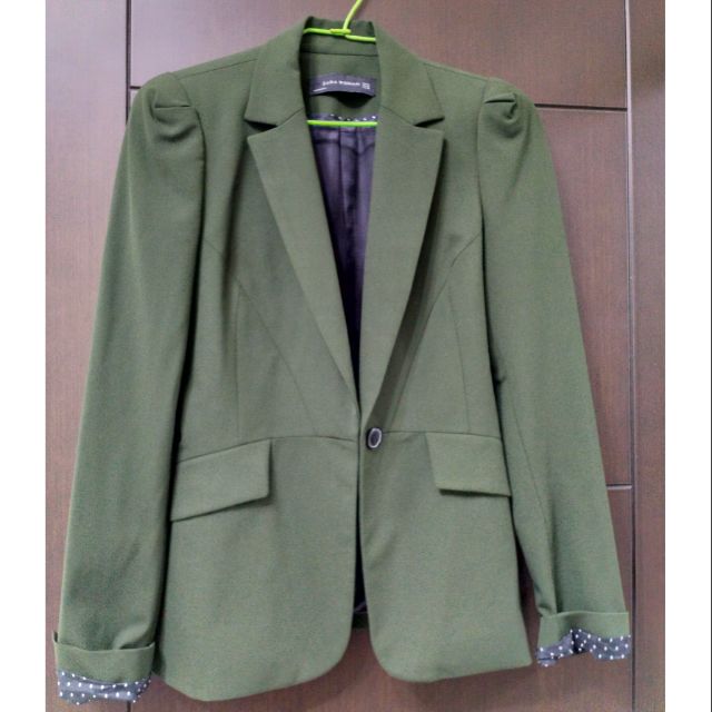 ZARA woman 墨綠色女西裝外套
