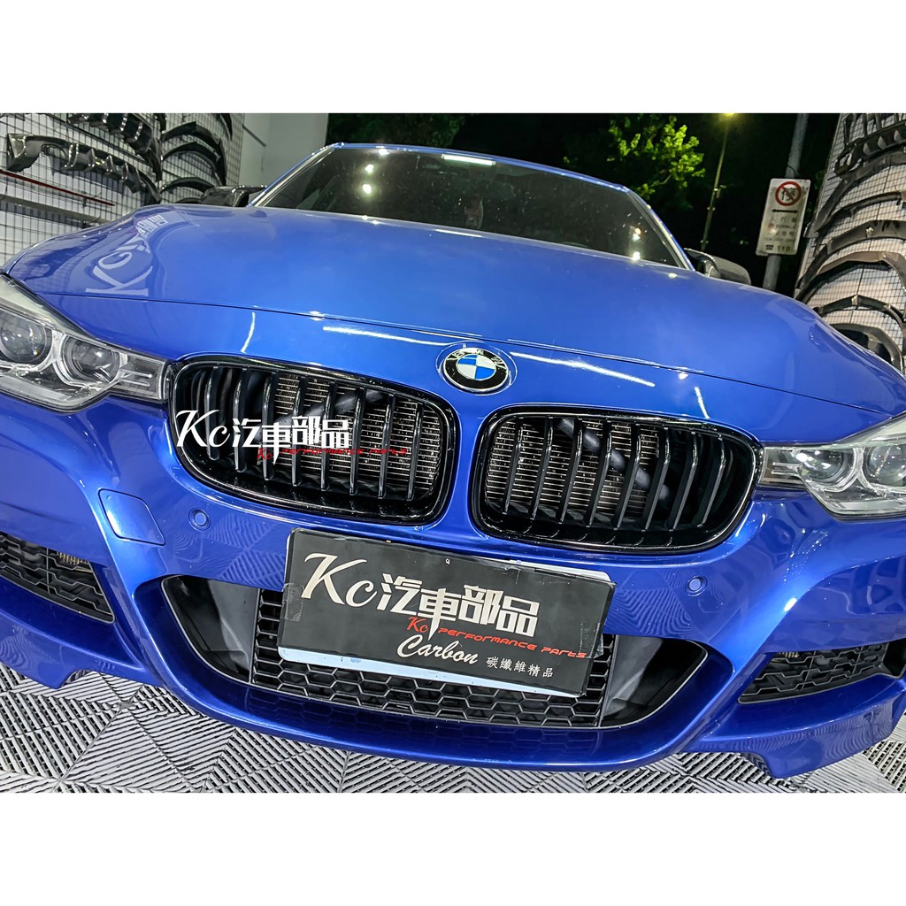 [現貨]Kc汽車部品 BMW F30 F31 [單槓] 亮黑 三色 碳纖維 水箱罩 鼻頭 318 320 328 335
