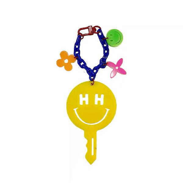 NXS 正韓 HH 鑰匙 笑臉 吊飾 鏈條 微笑 小花 小雛菊 向日葵 鑰匙圈 壓克力 可愛 網紅 包包 韓國
