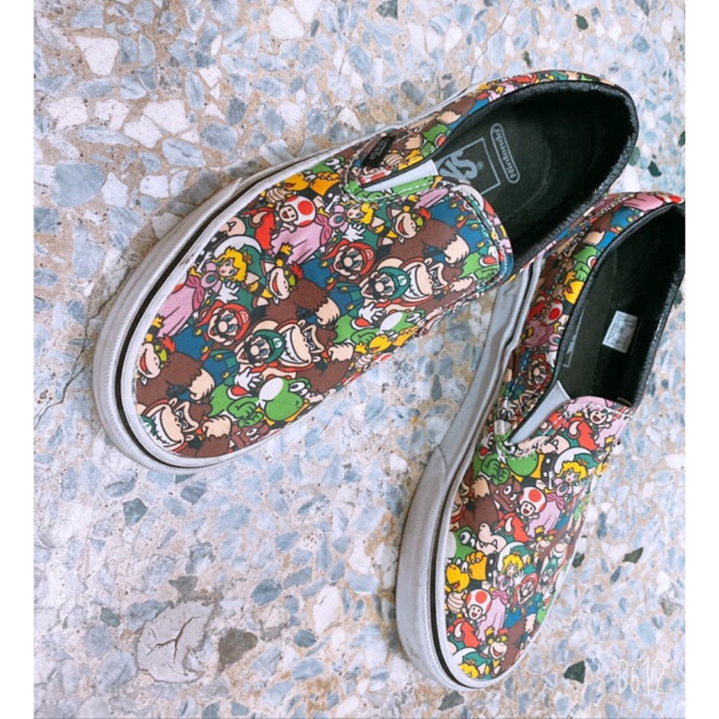 95成新 VANS x Nintendo 美版 SLIP-ON 任天堂 超級瑪莉  MARIO size 23.5