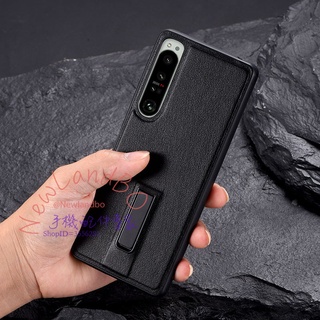 內建可折疊支架 皮革素面手機保護殼 Sony Xperia 1 5 10 i ii iii iV ACE III