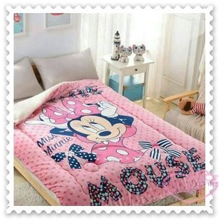 ♥小花花日本精品♥ 《Disney》迪士尼 米妮 毯被 蓋毯 保暖毯被 暖暖被 法蘭絨 粉色 緞帶 (預購)