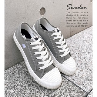 【思購易】瑞典moz駝鹿綁帶帆布鞋 情侶鞋 餅乾鞋 休閒鞋 帆布鞋 (水泥灰) MOZ-SHOB-001-WGY