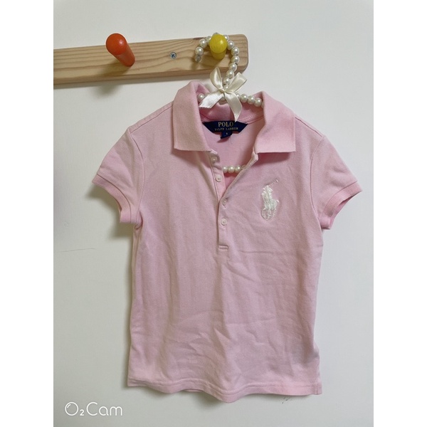 美國🇺🇸POLO大馬logo 粉色公主袖女童polo衫