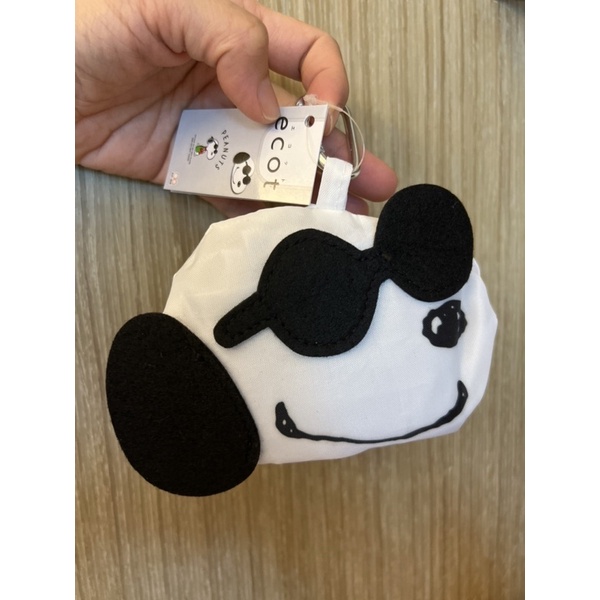 《全新日本正版商品》史努比Snoopy*ecot環保袋 折疊購物袋 扣環包 便利袋