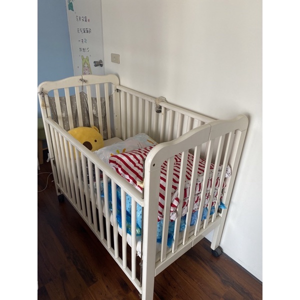 實木婴儿床兒童床帶護欄邊床寶寶加寬拼接搖籃大床二手