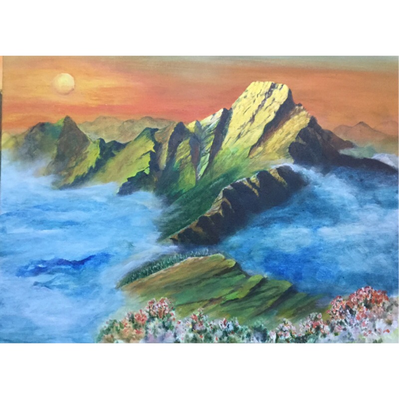 圖畫名稱 台灣玉山 壓克力畫 蝦皮購物