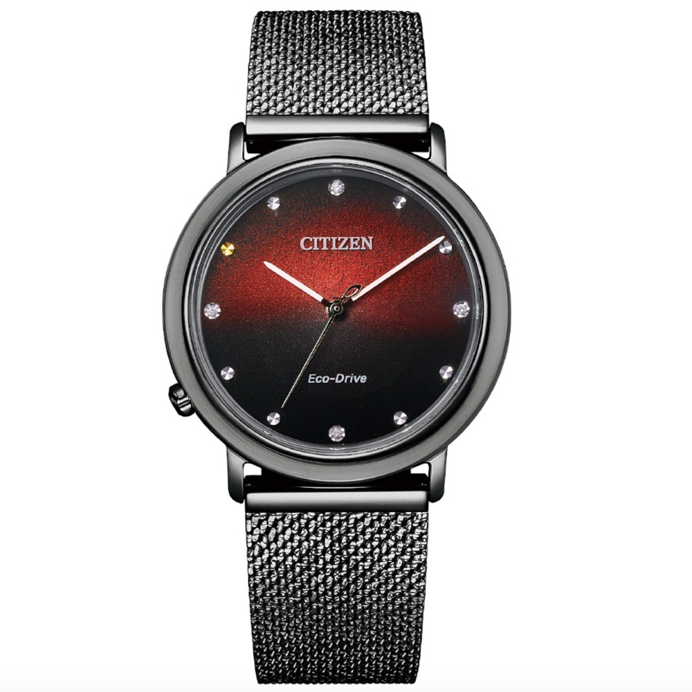 【CITIZEN 星辰】L系列10週年紀念限定款 光動能真鑽淑女腕錶-34mm(EM1007-47E 附贈米蘭錶帶)
