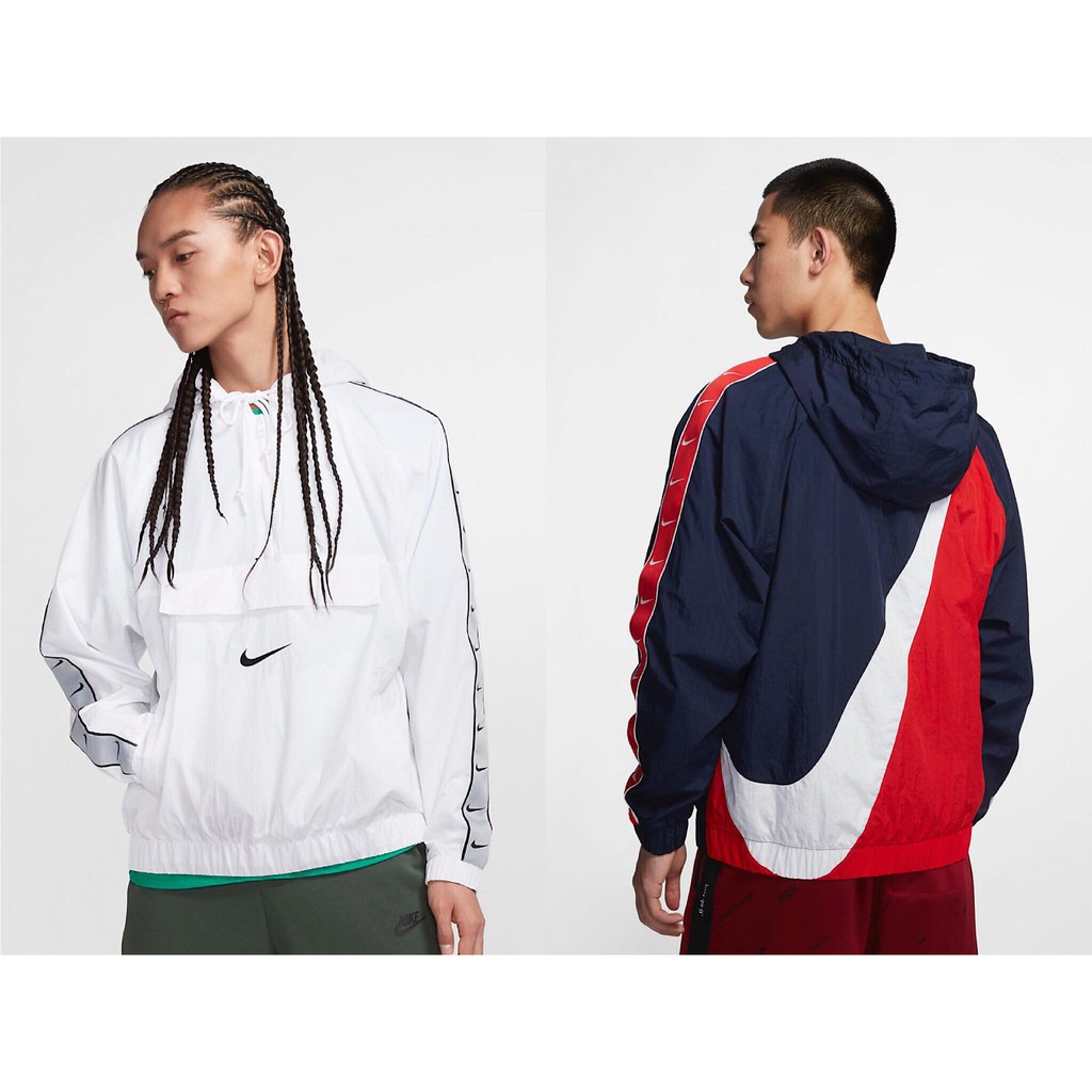 柯拔 Nike Sportswear Swoosh CD0420-451 紅藍 100 白灰 防風外套