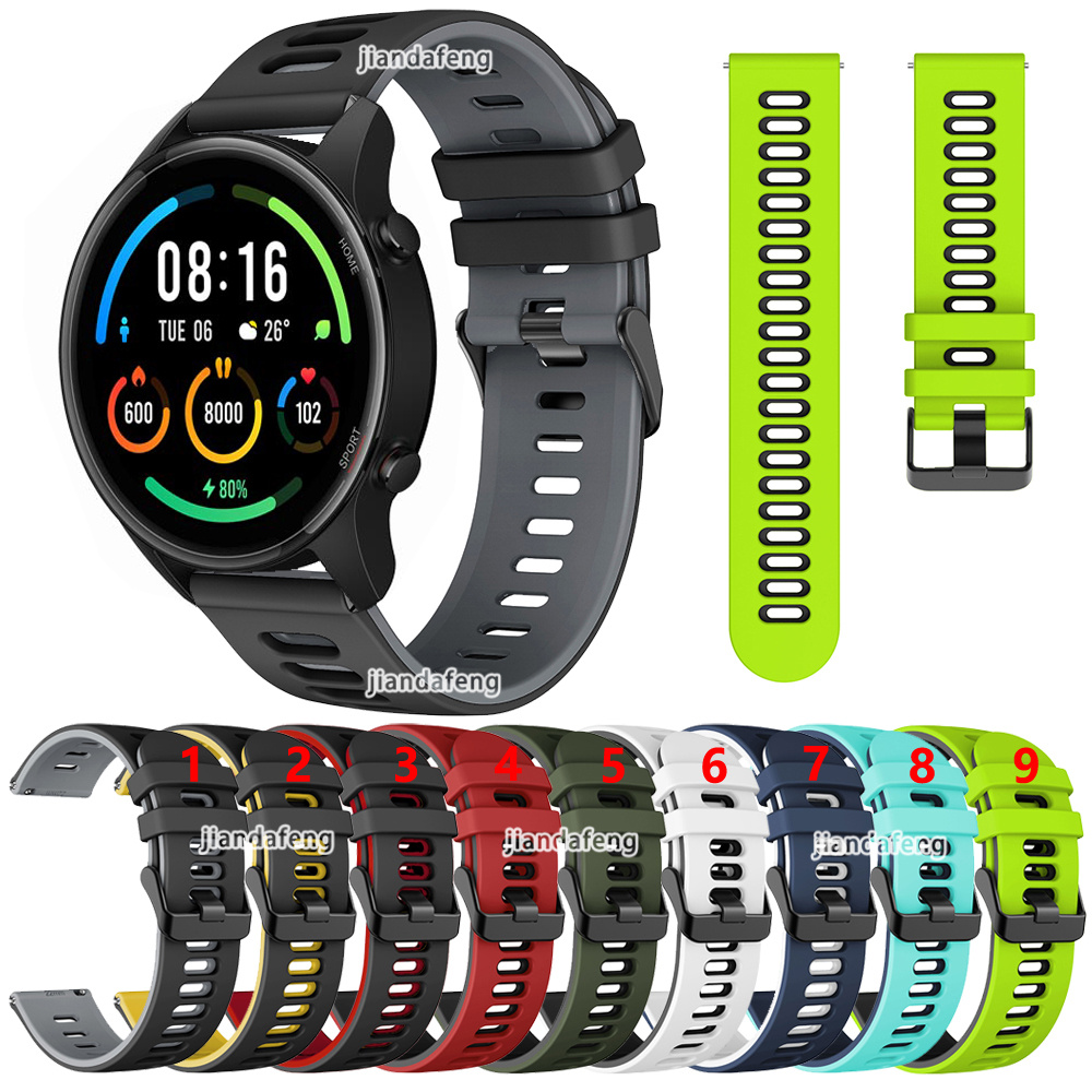XIAOMI MI 適用於小米米手錶顏色運動的運動錶帶對比色矽膠錶帶