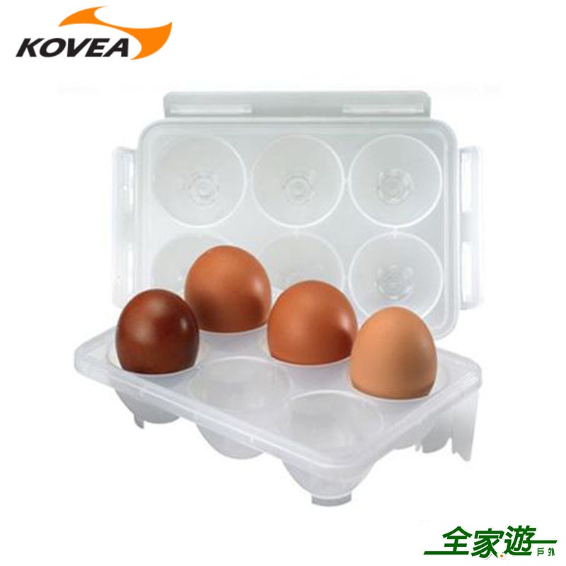 【KOVEA 韓國】六入蛋盒 戶外攜帶式蛋盒 密封盒 透明雞蛋盒 雞蛋保護盒 保鮮盒 可堆疊 KECK9JB-07