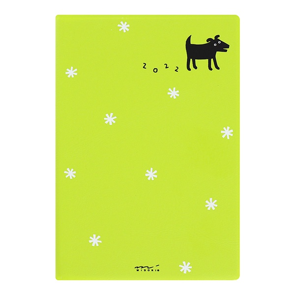 日本 MIDORI《2022 Pocket Diary 手帳 - 小黑狗》B6 週間橫式｜明進文房具