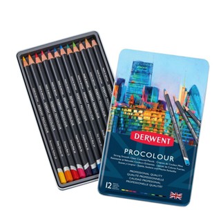板橋酷酷姐美術 英國 DERWENT 德爾文 PROCOLOUR 油性色鉛筆 鐵盒裝 12色