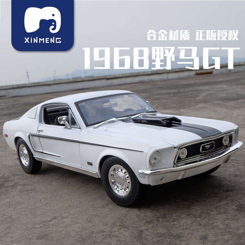 合金模型【免運】美馳圖1:18福特1968野馬GT車模原廠仿真合金汽車限量版跑車模型