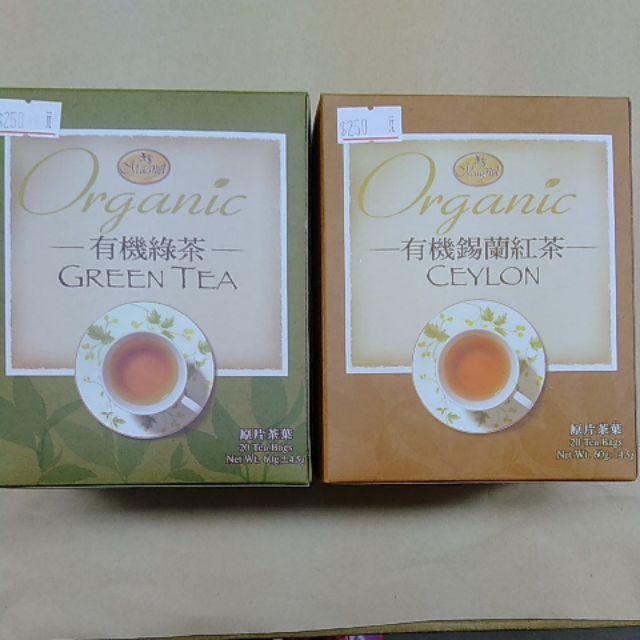 曼寧 有機綠茶/有機錫蘭紅茶 3g*20茶包/盒 綠茶 紅茶