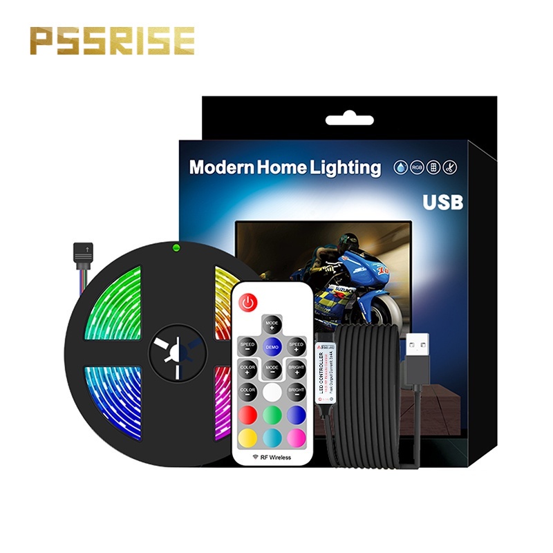 【PSSRISE派瑟士】 5050 RGB USB裝飾燈帶 17鍵 射頻版 led燈條 5v燈條  燈條 電腦裝飾燈帶