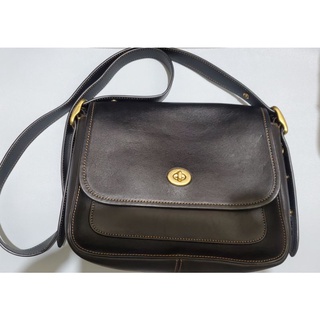 Coach_Rambler Leather Crossbody Bag 斜背包 肩背包 斜跨馬鞍包 黑色