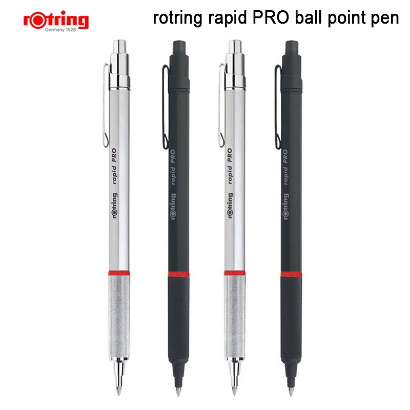 Rotring Rapid Pro 圓珠筆全金屬六角筆體黑色/銀色藍色墨水