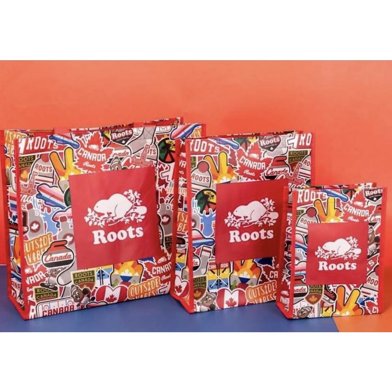 新款Roots 專櫃正品 購物袋 手提袋 尼龍防水袋