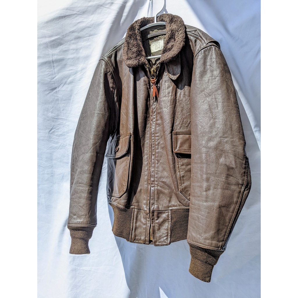 ［SOLWAY BOOG]「福利品」1982年 US NAVY美軍公發G-1 Flight Jacket 羊皮飛行外套