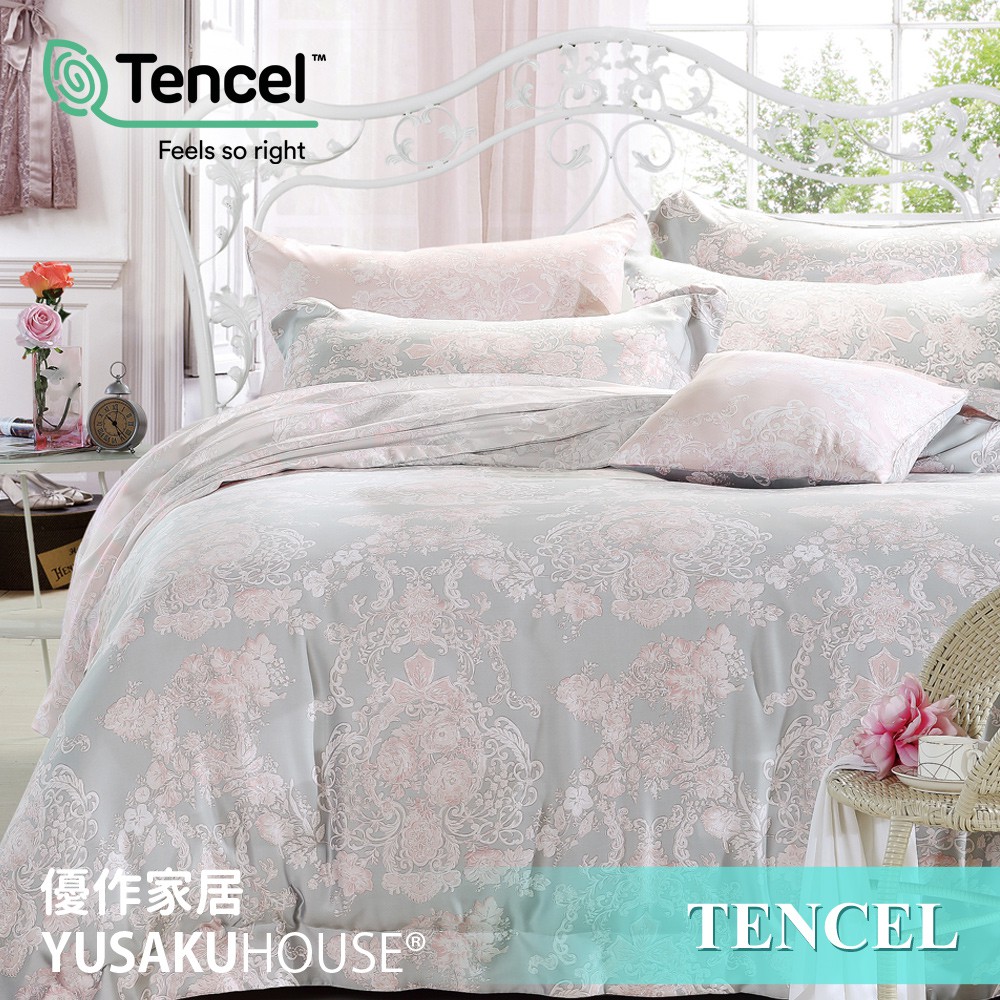【優作家居】台灣製造 TENCEL吸濕排汗萊賽爾天絲 床包組/被套床包組/兩用被床包組/兩用被床罩組(浪漫花語)