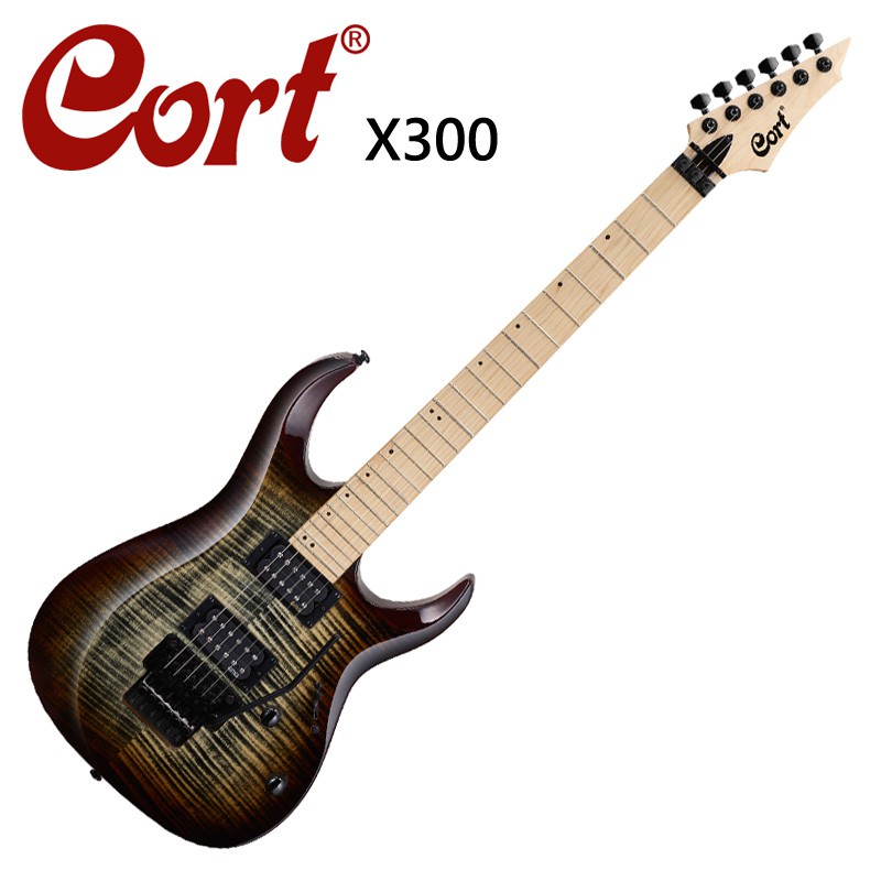 ★CORT★X300-BRB 嚴選電吉他-火焰紋復古漸層色