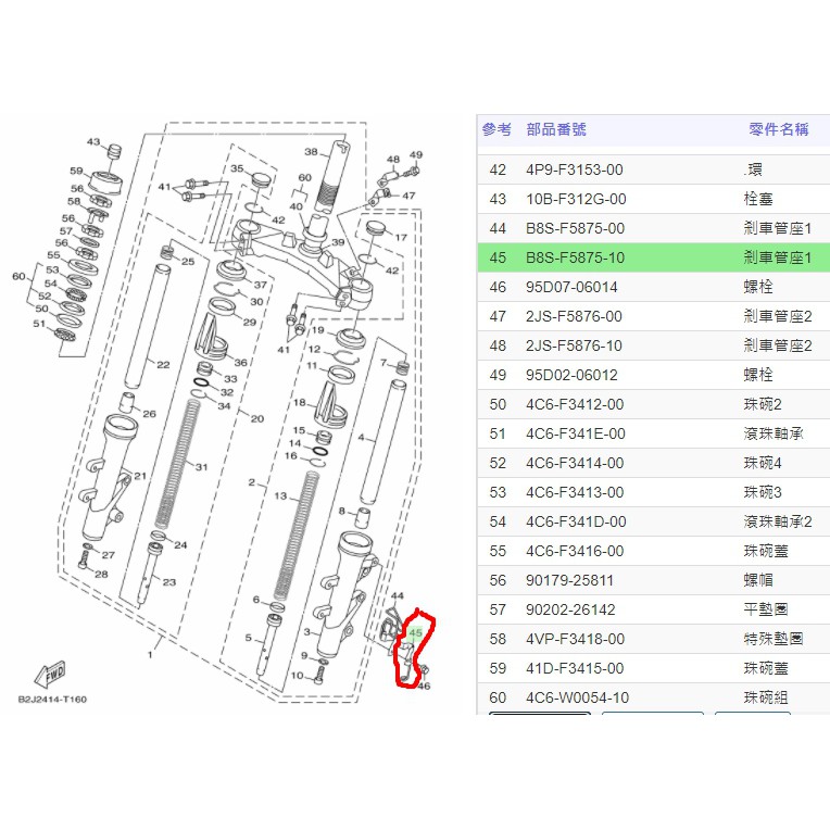 俗俗賣YAMAHA山葉原廠 剎車管座1 五代 新勁戰 125 煞車油管 支架 料號：B8S-F5875-10