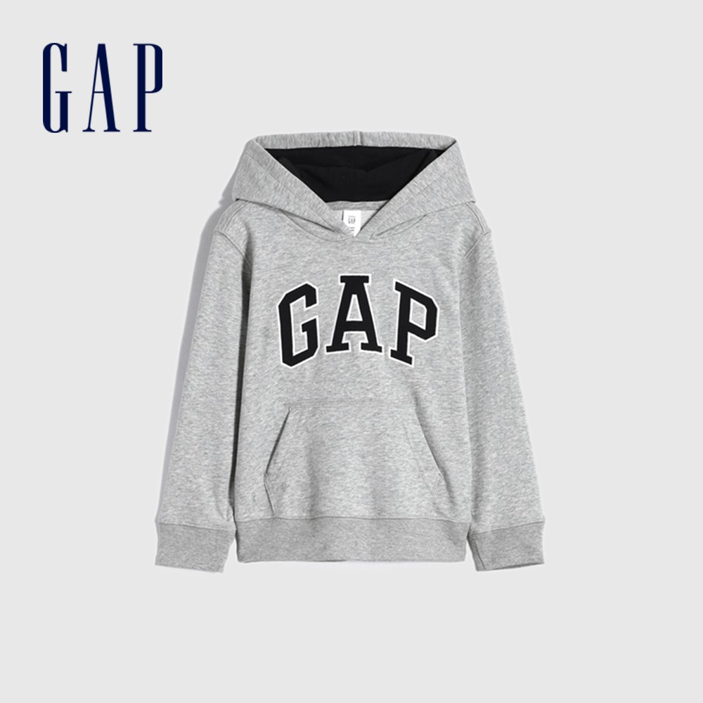 Gap 男幼童裝 Logo帽T-淺麻灰(567929)