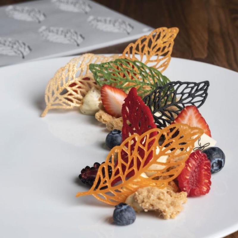 翻糖網紅蛋糕創意菜裝飾烘焙鏤空蕾絲樹葉脆片葉子巧克力矽膠模具