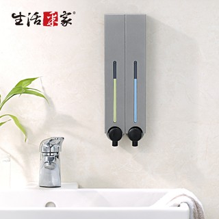 【生活採家】幸福手感典藏霧銀500ml雙孔手壓式給皂機#47010