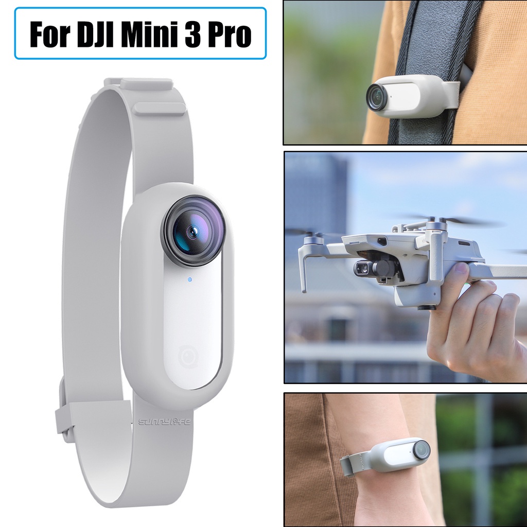 適用於 DJI Mini 3 Pro 運動相機安裝帶矽膠套, 用於 Insta360 GO2 無人機 / 自行車擴展帶可