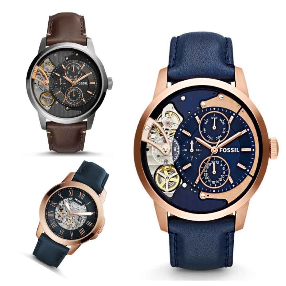 Fossil 典雅羅馬時標鏤空機械錶 【Watch-UN】