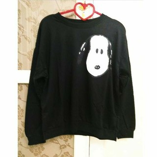 💗精品專櫃正韓Millet進口外貿原單！設計師款SNOOPY大頭史努比造型黑色/修身時髦中大尺碼棉質上衣(時尚雜誌標配)