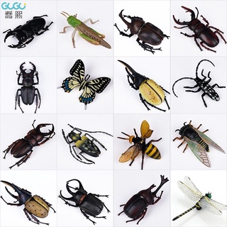 💙喬熙💙《全套》高度模擬昆蟲模型 16種 精細昆蟲 模擬玩具 獨角仙 鍬形蟲 蜜蜂 螞蟻 蟬 蝴蝶 甲蟲 兒童教學認知