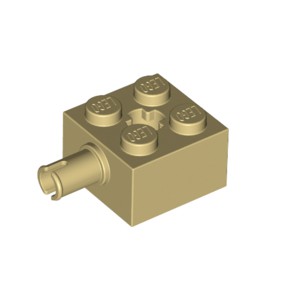 玩樂趣 LEGO 6232沙色Modified 2 x 2 with Pin and Axle Hole (F1)