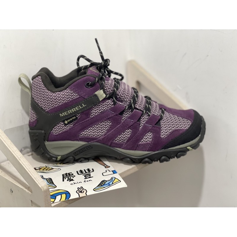 大罐體育👟MERRELL ALVERSTONE MID GORE-TEX® 登山鞋 防水 女 健行 紫 中筒